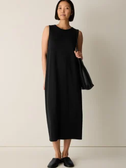 Stretch Jersey Knit Round Neck Dress
