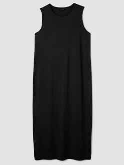 Stretch Jersey Knit Round Neck Dress