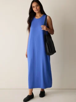 Stretch Jersey Knit Round Neck Dress