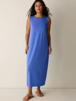 Stretch Jersey Knit Round Neck Dress