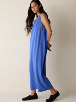 Stretch Jersey Knit Round Neck Dress