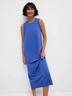Stretch Jersey Knit Round Neck Dress