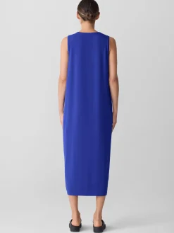 Stretch Jersey Knit Round Neck Dress