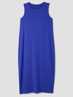 Stretch Jersey Knit Round Neck Dress