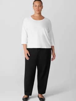 Stretch Jersey Knit Scoop Neck Top