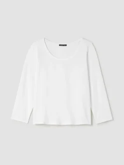 Stretch Jersey Knit Scoop Neck Top