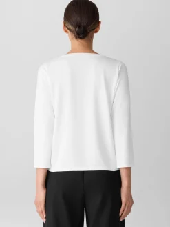 Stretch Jersey Knit Scoop Neck Top