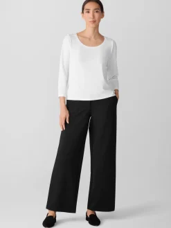 Stretch Jersey Knit Scoop Neck Top