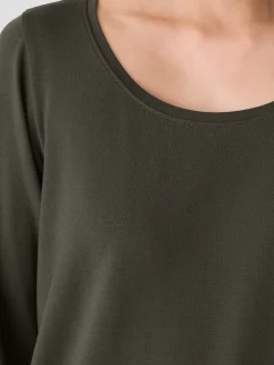 Stretch Jersey Knit Scoop Neck Top