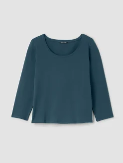 Stretch Jersey Knit Scoop Neck Top