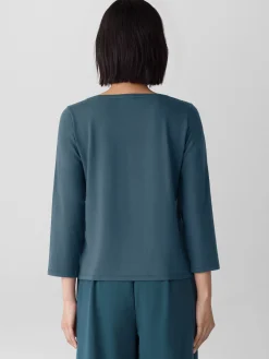 Stretch Jersey Knit Scoop Neck Top