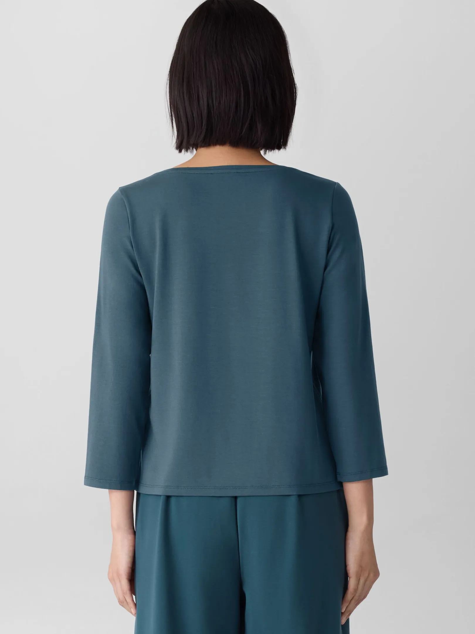 Stretch Jersey Knit Scoop Neck Top