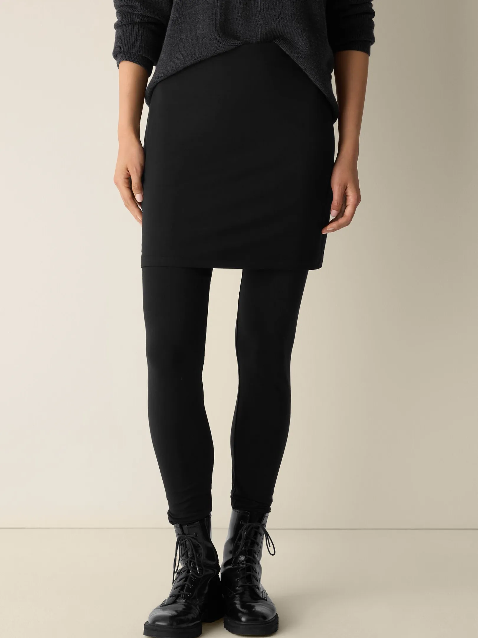 Stretch Jersey Knit Skirted Legging