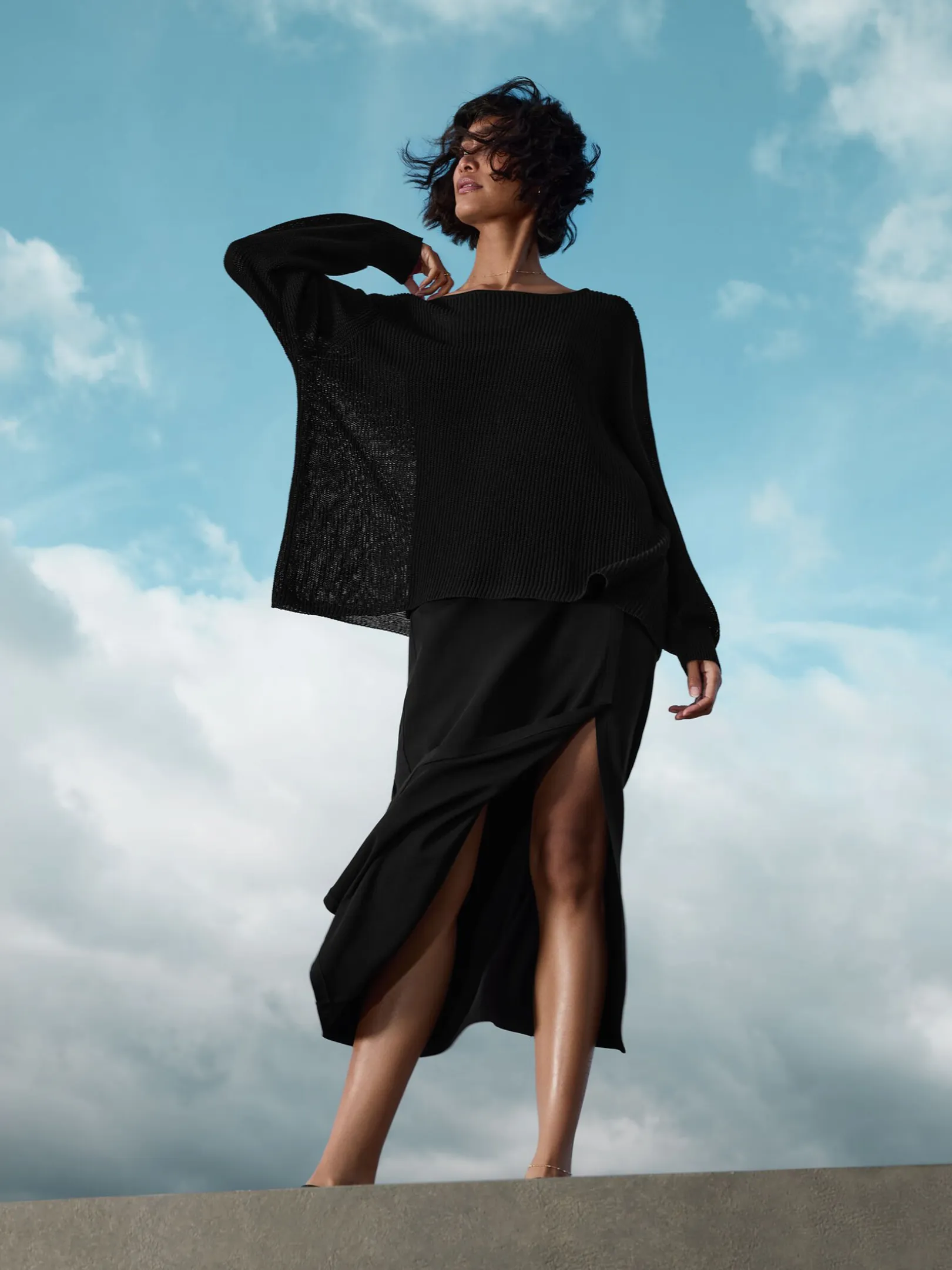 Stretch Jersey Knit Straight Skirt