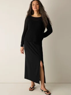 Stretch Jersey Knit Straight Skirt