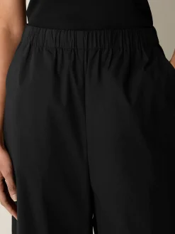Stretch Organic Cotton Poplin Wide-Leg Pant