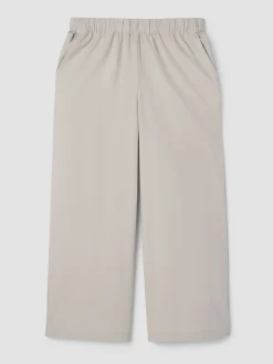 Stretch Organic Cotton Poplin Wide-Leg Pant