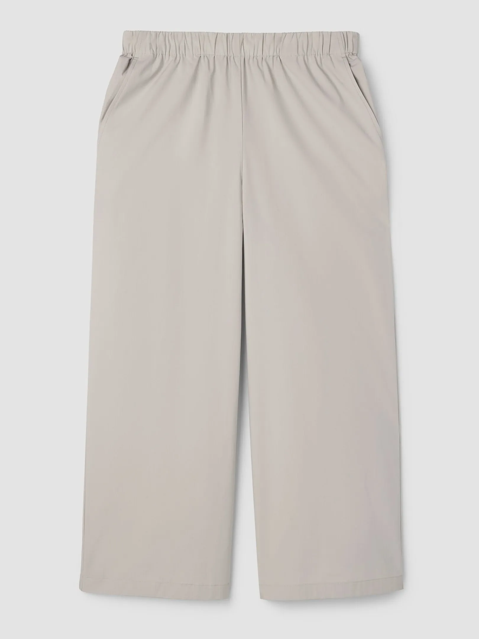Stretch Organic Cotton Poplin Wide-Leg Pant