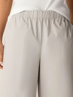 Stretch Organic Cotton Poplin Wide-Leg Pant