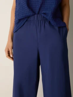 Stretch Organic Cotton Poplin Wide-Leg Pant
