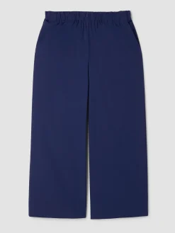 Stretch Organic Cotton Poplin Wide-Leg Pant
