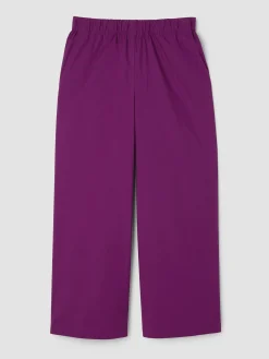 Stretch Organic Cotton Poplin Wide-Leg Pant