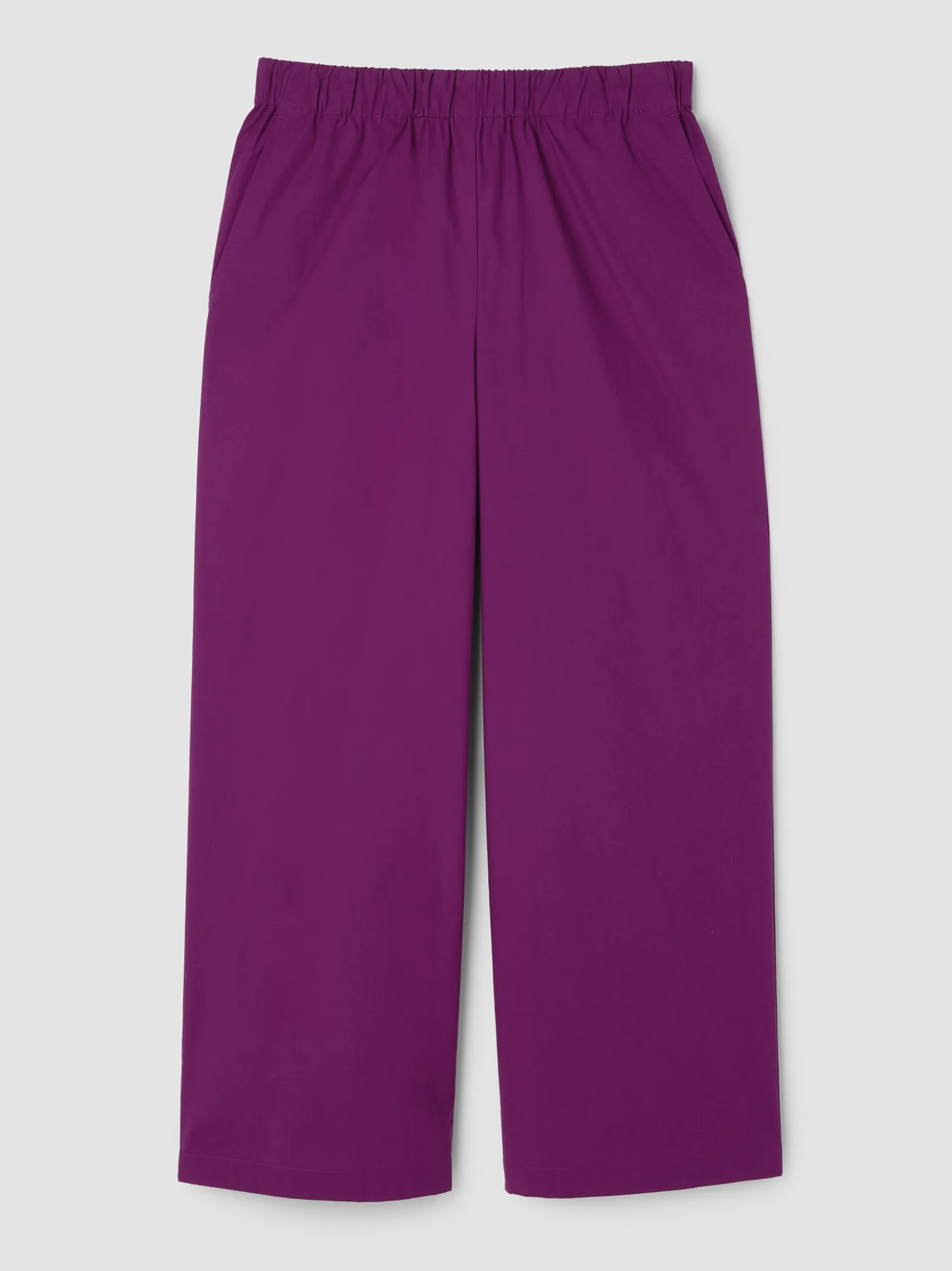Stretch Organic Cotton Poplin Wide-Leg Pant