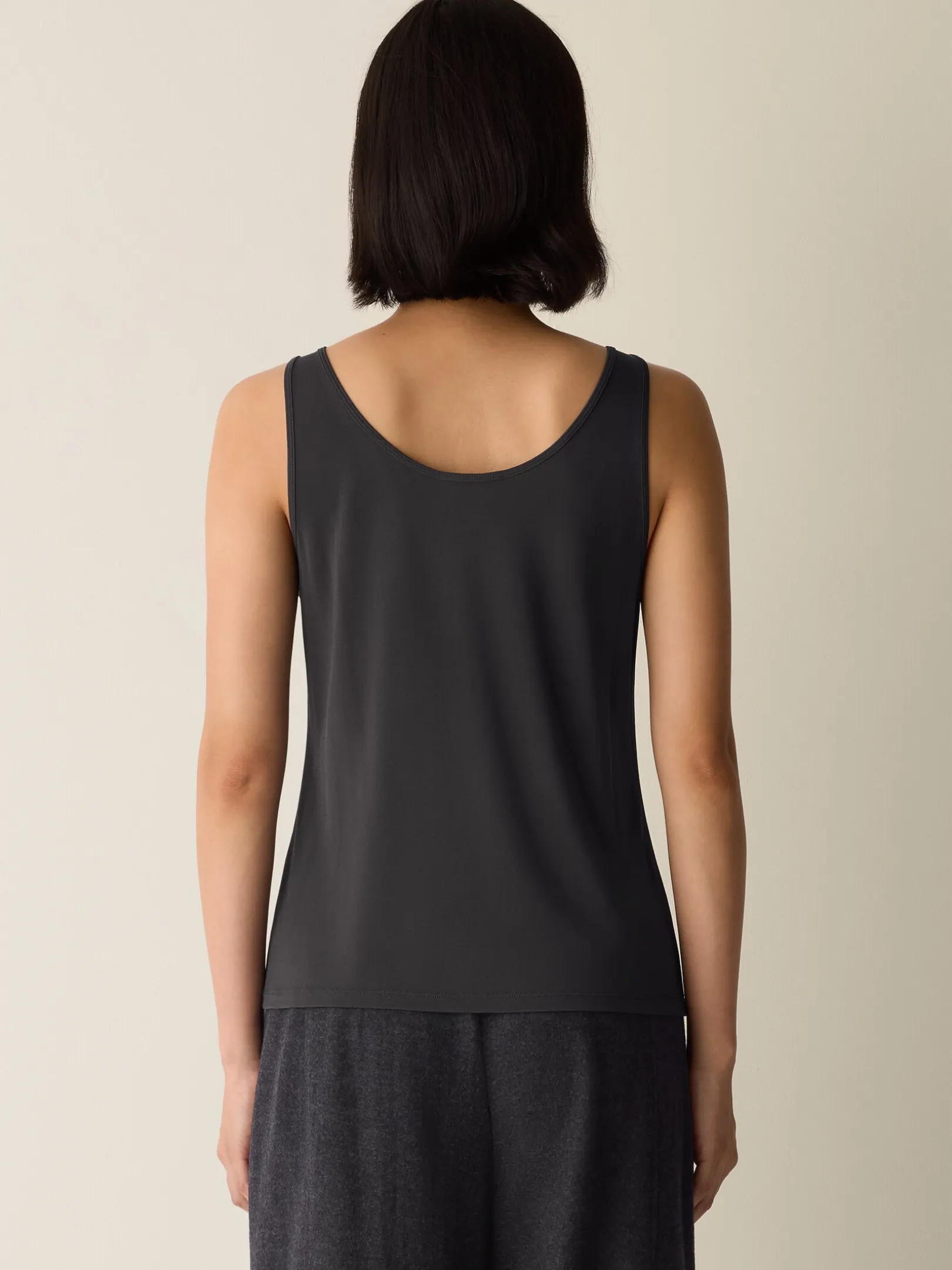 Stretch Silk Jersey Scoop Neck Tank