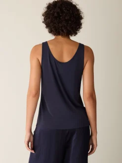 Stretch Silk Jersey Scoop Neck Tank