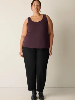 Stretch Silk Jersey Scoop Neck Tank