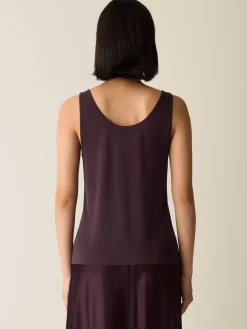 Stretch Silk Jersey Scoop Neck Tank