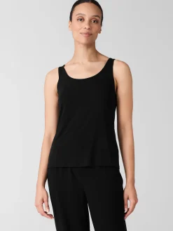 Stretch Silk Jersey Scoop Neck Tank