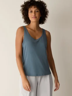 Stretch Silk Jersey Scoop Neck Tank