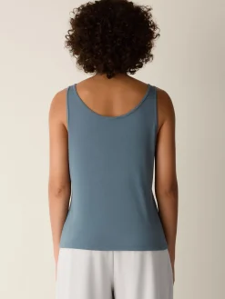 Stretch Silk Jersey Scoop Neck Tank
