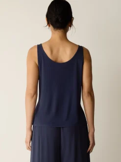 Stretch Silk Jersey Scoop Neck Tank
