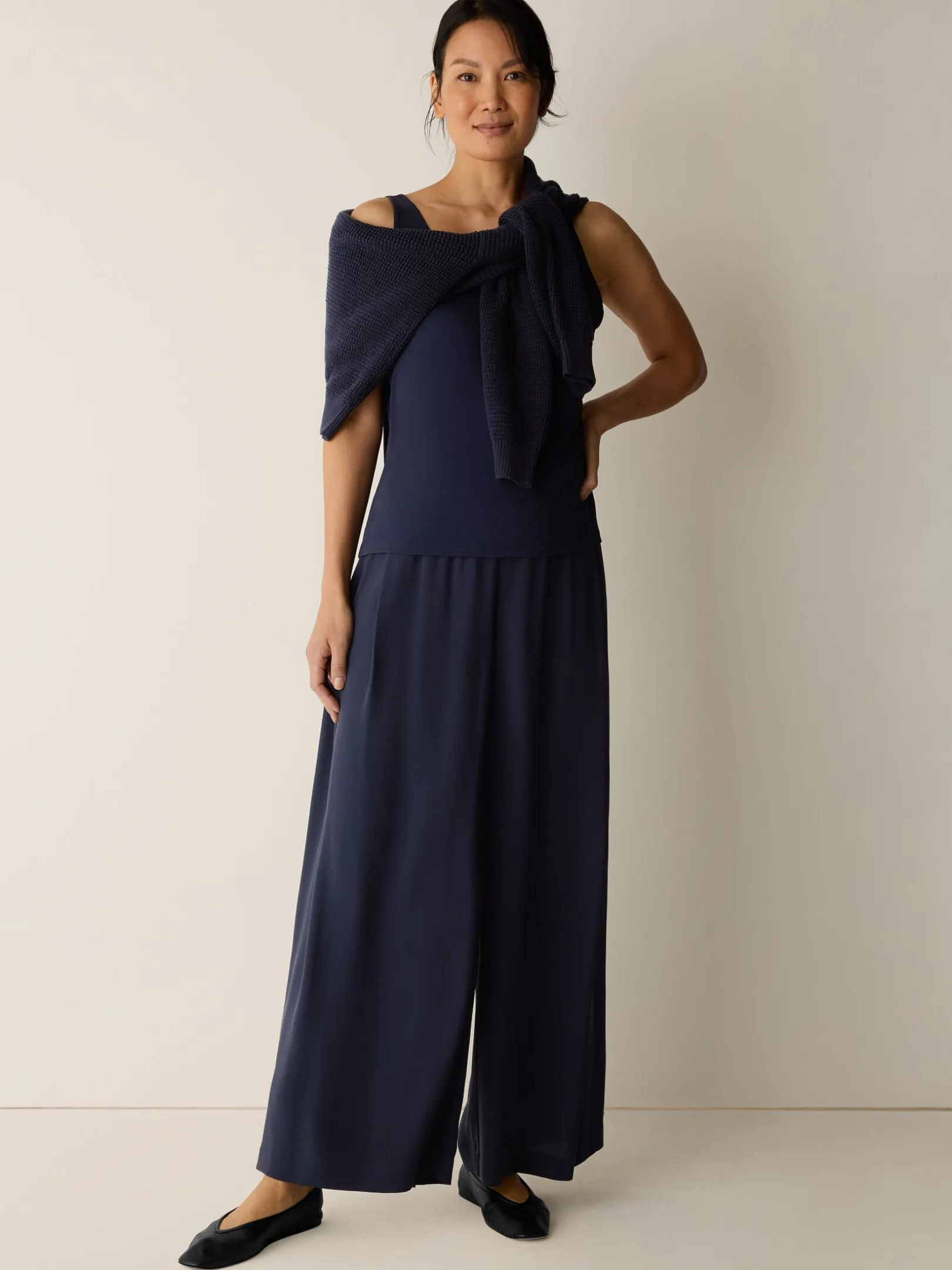 Stretch Silk Jersey Scoop Neck Tank
