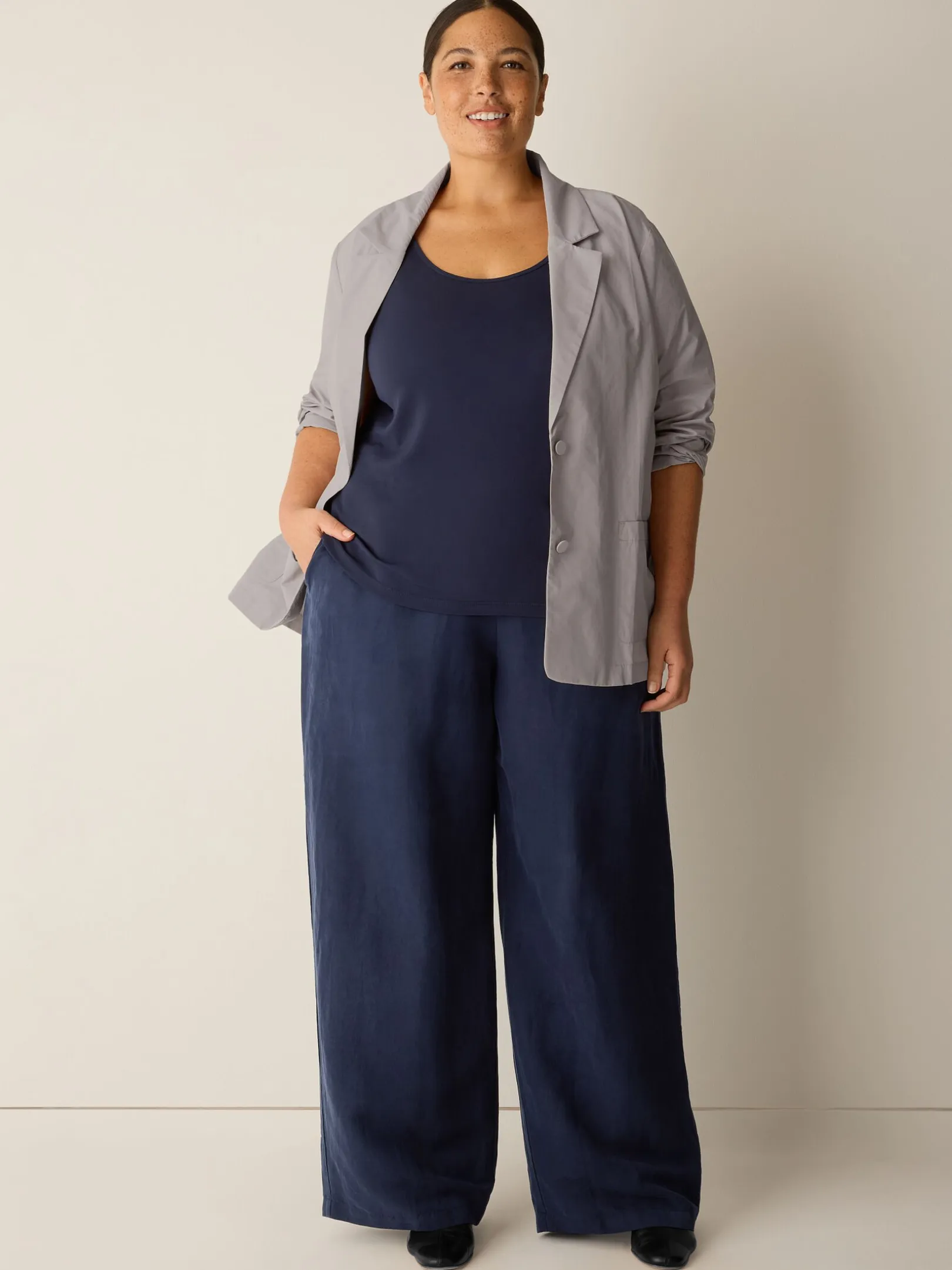 Stretch Silk Jersey Scoop Neck Tank
