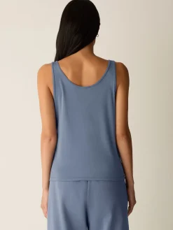 Stretch Silk Jersey Scoop Neck Tank