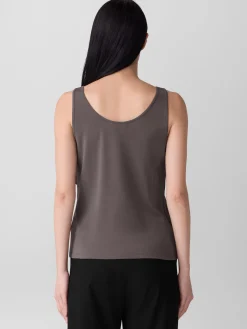 Stretch Silk Jersey Scoop Neck Tank