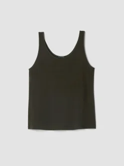 Stretch Silk Jersey Scoop Neck Tank