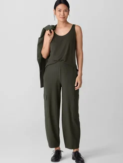 Stretch Silk Jersey Scoop Neck Tank