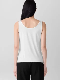 Stretch Silk Jersey Scoop Neck Tank