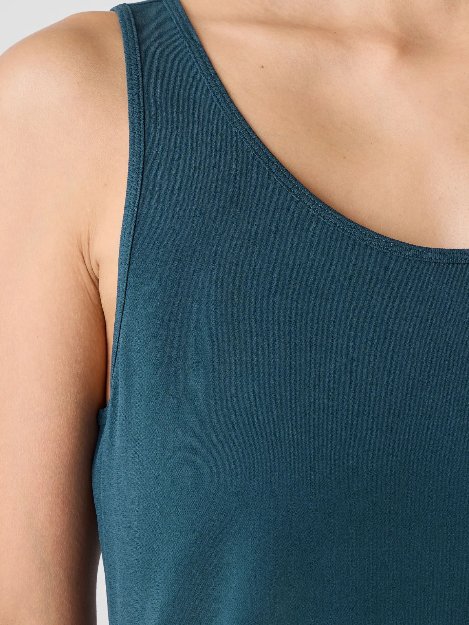 Stretch Silk Jersey Scoop Neck Tank