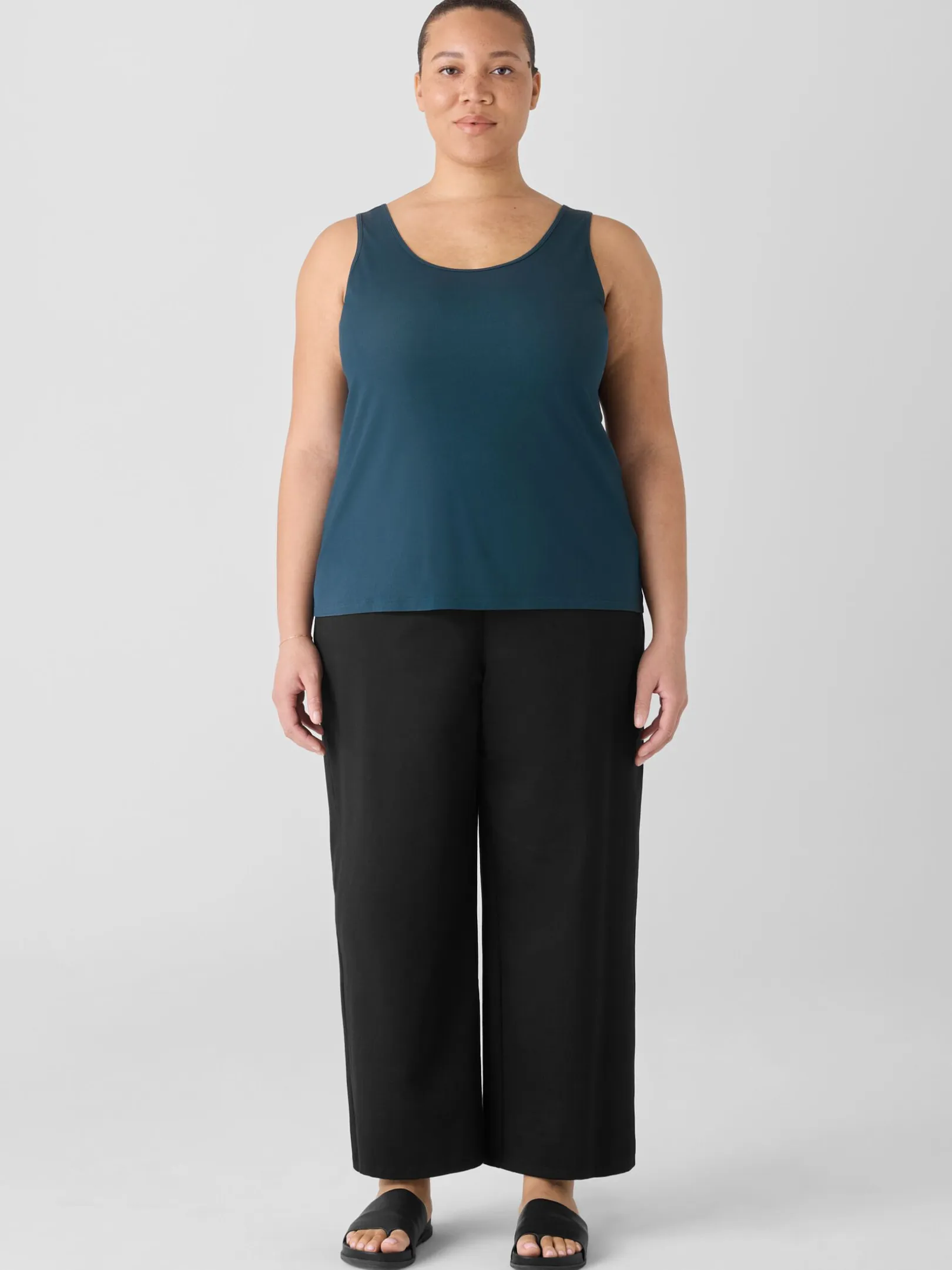 Stretch Silk Jersey Scoop Neck Tank