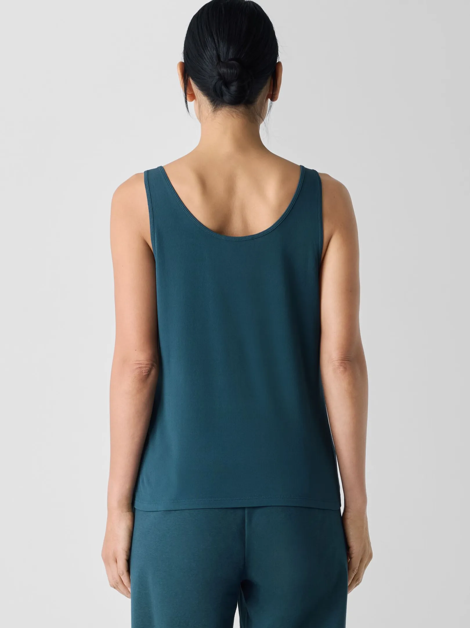 Stretch Silk Jersey Scoop Neck Tank
