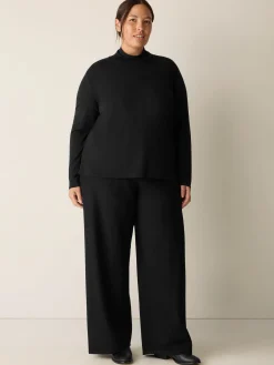 Stretch Silk Jersey Turtleneck Top