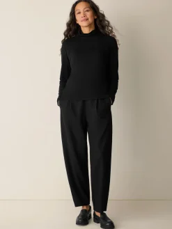 Stretch Silk Jersey Turtleneck Top