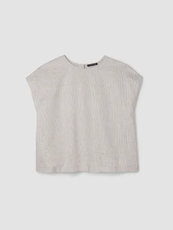 Striped Linen Sheen Square Top