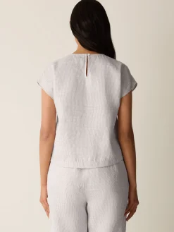 Striped Linen Sheen Square Top
