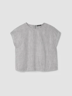 Striped Linen Sheen Square Top